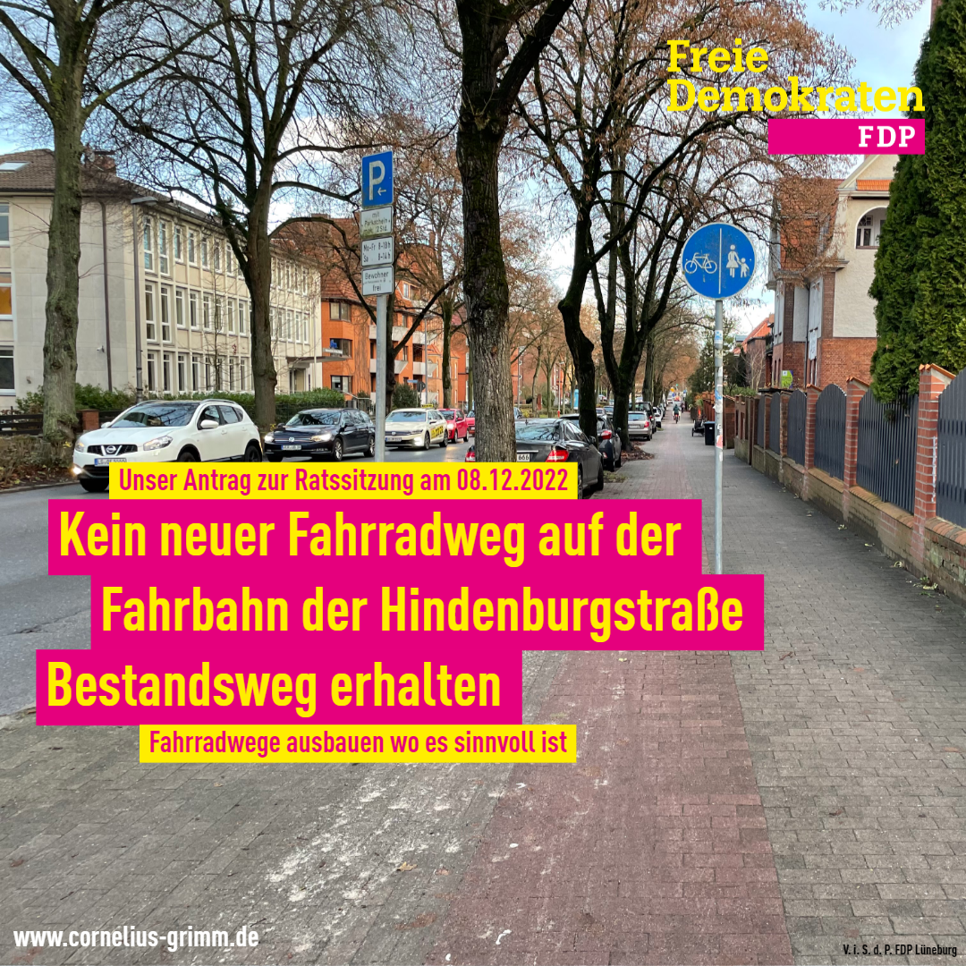 Fahrradweg Hindenburgstraße 